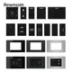 Black 118 Type Wall Sockets EU Italy Universal DIY Customize Socket Module + Panel Frame Cat5e CAT6