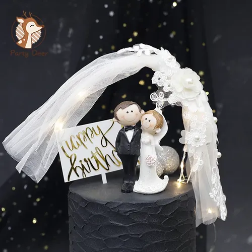 Prinz & Prinzessin Harz Hochzeit Puppe Kuchen Topper Braut und Bräutigam romantische Ehe für