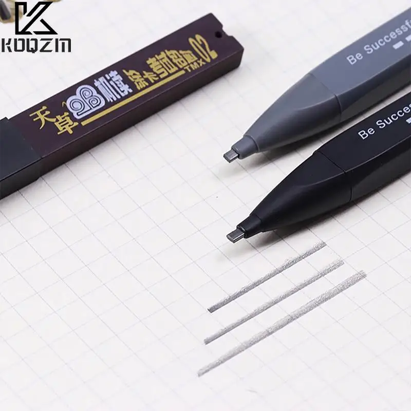 Thick Flat Head Mechanical Pencil Drawing 2B With Refills Pencil Office Supplies Writing Automatic Office School Supplies