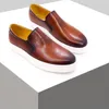 Lässige Herrenschuhe aus echtem Leder, hochwertige handgefertigte, modische, bequeme Lederschuhe,