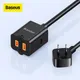 Baseus Mini Travel Power Strip 2500W Power US EU Extension Plug 1m Extension Cord For Mobile Phone