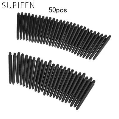 Schwarz 50 Teile/los Nylon Dart Wellen 2BA 48mm Schraube Gewinde Kunststoff Darts Stange Vorbauten Darts Zubehör Für Standard 2BA schraube Gewinde Image