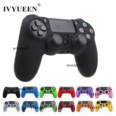 IVYUEEN für Sony PlayStation 4 PS4 DS4 Pro Slim-Controller Silikon Fall Schutzhülle Haut Daumen