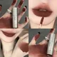 Dark Brown Matte Velvet Lip Gloss Waterproof Liquid Lipstick Nude Brown Lips Tint Mud Makeup Latte