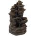 Cascading Electric Powered 4-Tier Rock Water Fountain 24" for Indoor and Outdoor Use