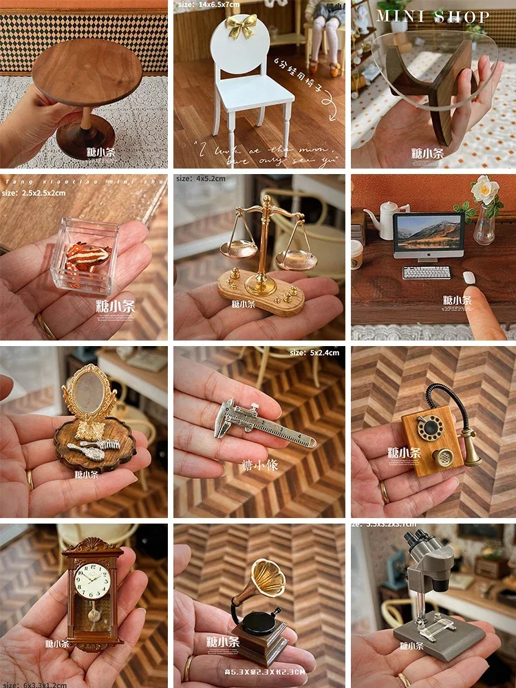 Miniatur-Puppenhausmöbel, Mini-Wissenschaftler, Werkbank, Schreibtisch, Studio, Szene, Schule, Dinge, Bücherregal, Puppenhaus-Zubehör