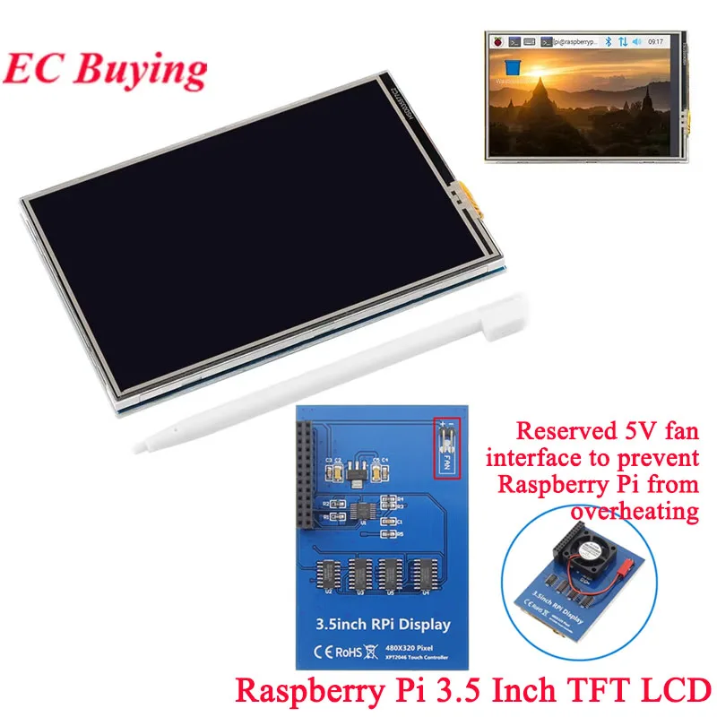 3,5 Zoll 3,5" TFT LCD Touch Screen Display Modul 320x240 ILI9486 Treiber SPI Schnittstelle für Raspberry Pi A A+ B B+ 2B 3B 3B+ 4B Image