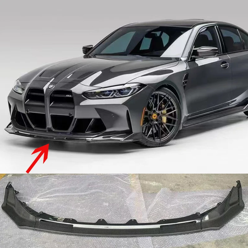 Für BMW G80 G82 M3 M4 2021 2022 V Style Front Body Kit echte Kohle faser Auto Stoßstange Spoiler Diffusor Splitter Lippe Außen teile Image