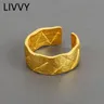 LIVVY Silber Farbe Zerknitterte Zinn Folie Textur Ring Unregelmäßigen Ringe Minimalistfor Frauen
