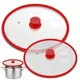 Multi Size Universal Lid for Pots Pans Cookware Tempered Glass Lid for Skillets with Silicone Rim