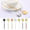 6Pcs Small Matte Spoon Tea Coffee Stir Mini Spoons Stainless Steel Spoons Kitchen Accessories Black
