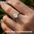 Oval Moissanite Ring For Woman 925 Sterling Silver Lab Created Diamond Ring With Certificate
