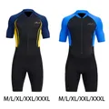 Mens Shorty Wetsuit Piece Front Zip 1.5mm Sunproof Diving Suit for Swimming