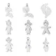 5pcs/lot Stainless Steel Footprint DIY Jewelry Charms Wholesale Boys Girls Baby Necklace Making