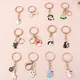 Cute Enamel Cartoon Animal Keychain Charms for Women Men Handbag Pendant Frog Cat Key Rings Car Key