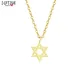 Pentagram Necklaces Pendants Stainless Steel Chain Star Of David Choker Necklace For Women Jewish