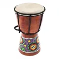 6in afrikanische Djembe Trommel hand geschnitzte Massivholz Ziegenhaut traditionelles afrikanisches