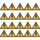 20 Sheets of Self Adhesive Caution Stickers Electric Fence Warning Labels Signs Warning Stickers for