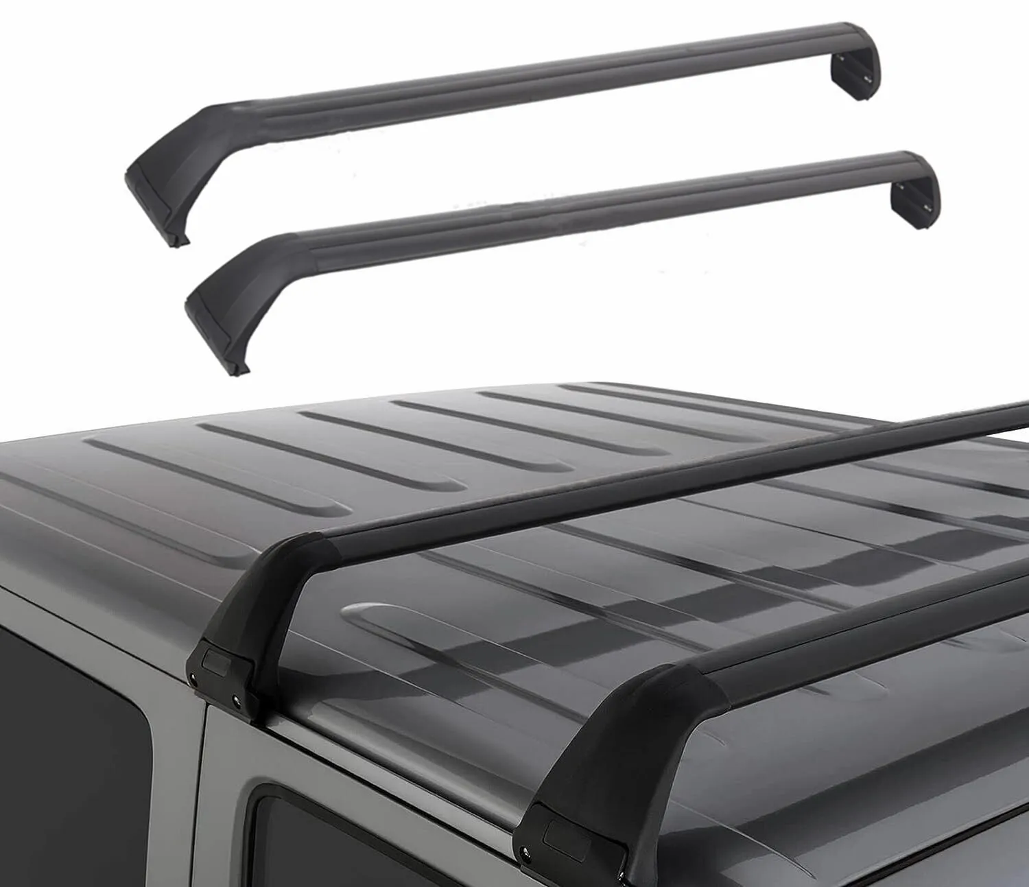 Dachträger Querstangen Frachtträger Aluminium Gepäckträger für JEEP Wrangler JK JL 07–22 Unlimited 4-Türer Gladiator JT Hard Top