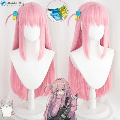 Hochwertige 80cm rosa Gotou Hitori Cosplay Perücke Anime Cosplay Bocchi Haar hitze beständige Image