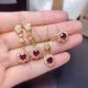 Charming Round Purple/Red Crystal Pendants Necklaces Drop Earrings Rings Jewelry Sets For Women