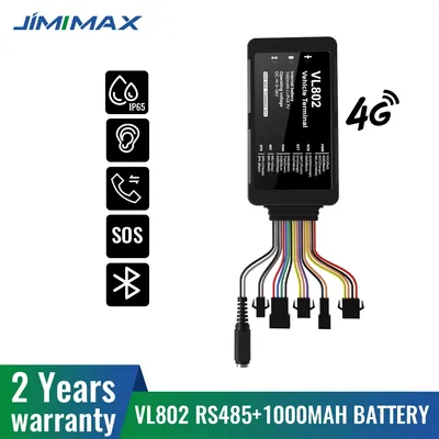 JIMIMAX VL802 4G Vehicle Tracker Bluetooth GPS Tracker Live Tracking Device For Car Fleet Management Anti-thieft APP/Web