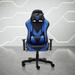 PU Leather Office Chair, Gaming Chair Large Size High-Back, Blue