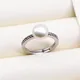 Einfache Perle Ring 7-8mm Natürliche Süßwasser Perle frauen Silber Ring Multicolor Perle Zirkon