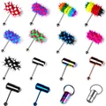 1Piece Surgical Steel Vibrating Tongue Ring 16G Tongue Piercing Ring Vibrating Tongue Piercing Bar