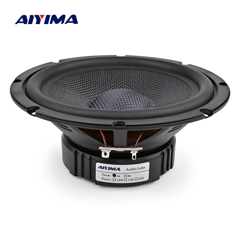 AIYIMA 1Pc 6,5 Zoll Mitten Bass Lautsprecher 4 8 Ohm 40W Glas Faser Woofer Hifi Audio Lautsprecher DIY für Heimkino Bücherregal Image