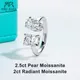 AnuJewel 4.5cttw D Color Radiant Pear Twins Moissanite Engagement Adjustable Ring 925 Sterling