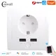 Coswall Zigbee 3.0 Tuya Wall EU Socket 2 USB Charging Port Independent Control Timer Switch