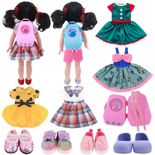 Puppe Kleidung Kleid Schuhe Rucksäcke Hut Für 14 5 Zoll Nancy Amerikanischen Puppe & 32-34Cm Paola