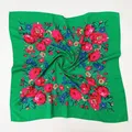 Kleine Schal Taschentuch Russische Ethnische Muster Gedruckt Frauen Acryl Schal 70x70CM Hijab