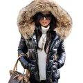 Loose Jacket Women Autumn Winter Faux Fur Hood Zipper Warm Down Coat Outdoor Parka Outerwear Short