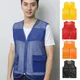 High-end Quick Dry Men's Custom Solid Color Mesh Safety Vest Multi Pockets Workwear High Visibility