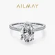 Ailmay Echtem 925 Sterling Silve Mode Großzügige Oval Smaragd Cut Funkelnden CZ Ringe Für Frauen