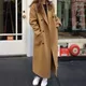 Korean Women Winter Long Wool Coat Jacket Female Woolen Overcoat Long Sleeve Double Breasted