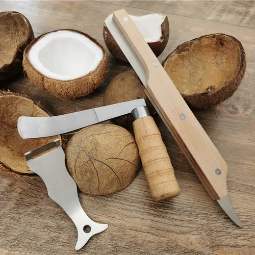 Kokosnuss öffner Obst öffner Doppel end Kokosnuss schneider mit Holzgriff Kokosnuss schalen messer