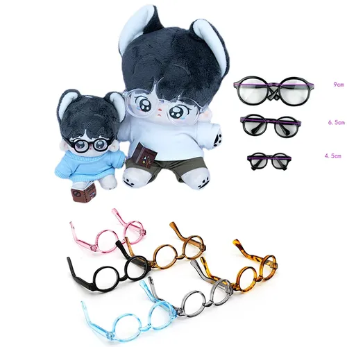 Bjd Puppen Brille 10cm 20cm Baumwolle Puppe Brille klare Linse runden Rahmen Brillen Brillen Puppe