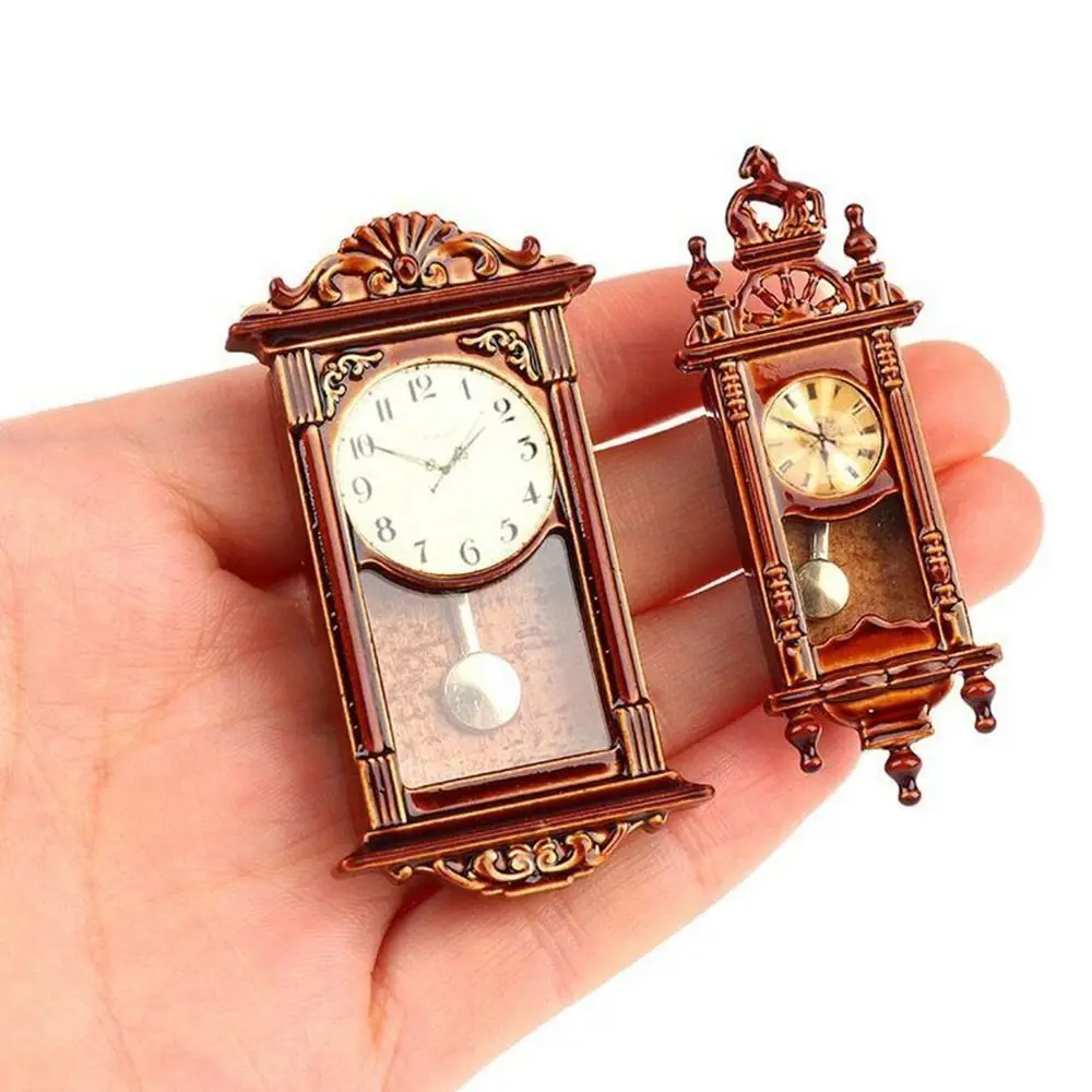 1pc 1:12 Puppenhaus Miniatur Wanduhr Spielen Puppe Haus Miniaturas Wohnkultur Zubehör Spielzeug Pretend Spielen Möbel Spielzeug