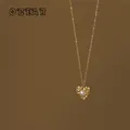 OBEAR Titan Stahl Vergoldet 18K Gold Unregelmäßigen Lava Zinn Folie Perle Herz Anhänger Halskette