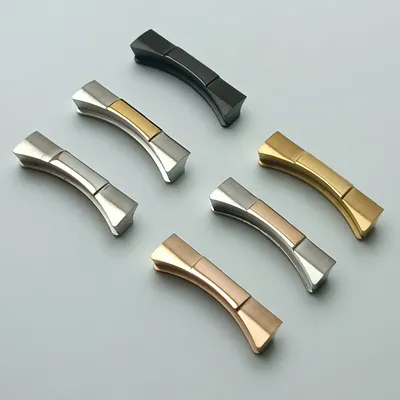 2 Stück 20 mm gebogenes Endglied für Armband für Uhrenarmband, Gummi-Lederarmband, nahtlose Image