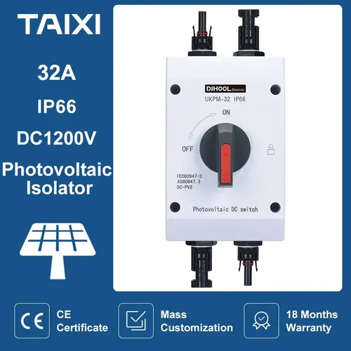 Photovoltaik Elektrischen Isolator Solar Switch PV Photovoltaik DC Schalter 1000V 1200v 32A 16A UKPM