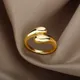 Mode Doppel Ball Perlen Ringe Für Frauen Edelstahl Gold Farbe Einstellbar Finger Ring Hochzeit