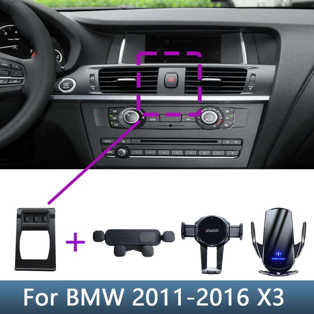 Für BMW X3 F25 2011 2012 2013 2014 2015 2016 Auto Telefon Halter Spezielle Feste Halterung Basis Drahtlose Lade Innen zubehör Image