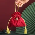 Candy Gift Bag for Wedding Guests Chinese Traditional Wedding Gift Bag Red Flannel Velvet Fabric