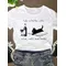 Women Short Sleeve Fashion Clothing Clothes Graphic T Shirt Cartoon Wine Love Animal Pet 90s Summer