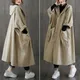 Spring Autumn Trench Coat Woman 2022 Korean Single-Breasted Mid-Long Women Trench Overcoat Khaki