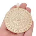 1 x Genuine Gold Color Plated Large Bohemia Boho Medallion Round Charms Pendants for Necklace